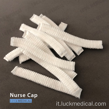 Disposolbe Cap medico elasticitato Blu Nurse Cap